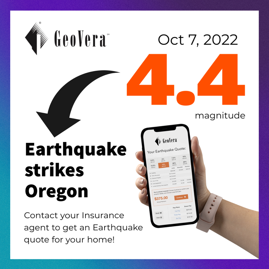 4.4 Earthquake strikes Lacomb, Oregon