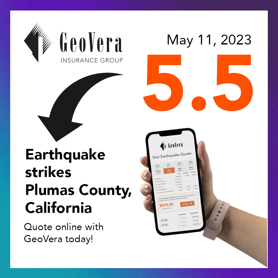 A magnitude-5.5 earthquake struck Plumas County, California